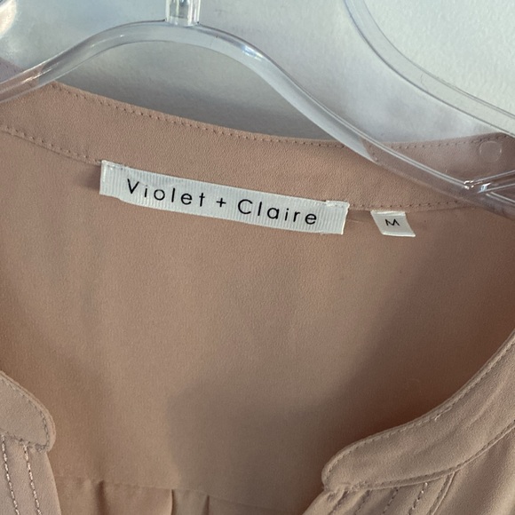 VIOLET & CLAIRE blush pink nude blouse tunic top M - Picture 2 of 4